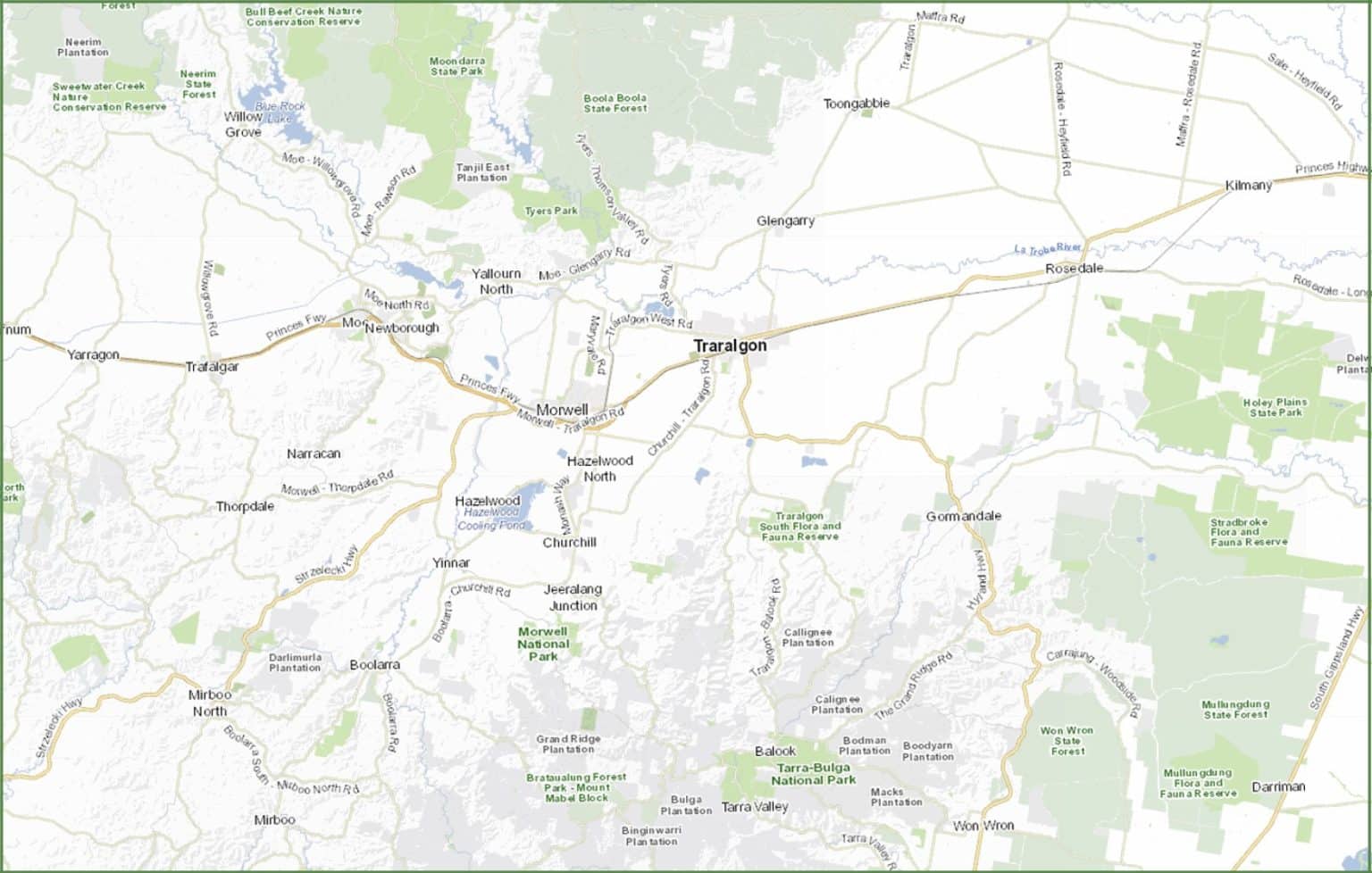 Vicmap 8121-8221 Moe-Traralgon 100K Topographical Map